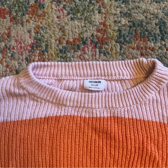 Cotton:On cotton cropped sweater in rainbow stripe print - Picture 7 of 7